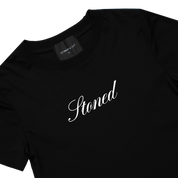 Dark Horse : Cursive Logo Crop Top Black