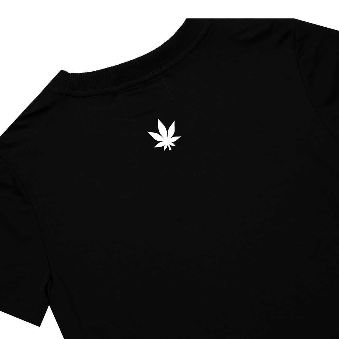 Dark Horse : Cursive Logo Crop Top Black