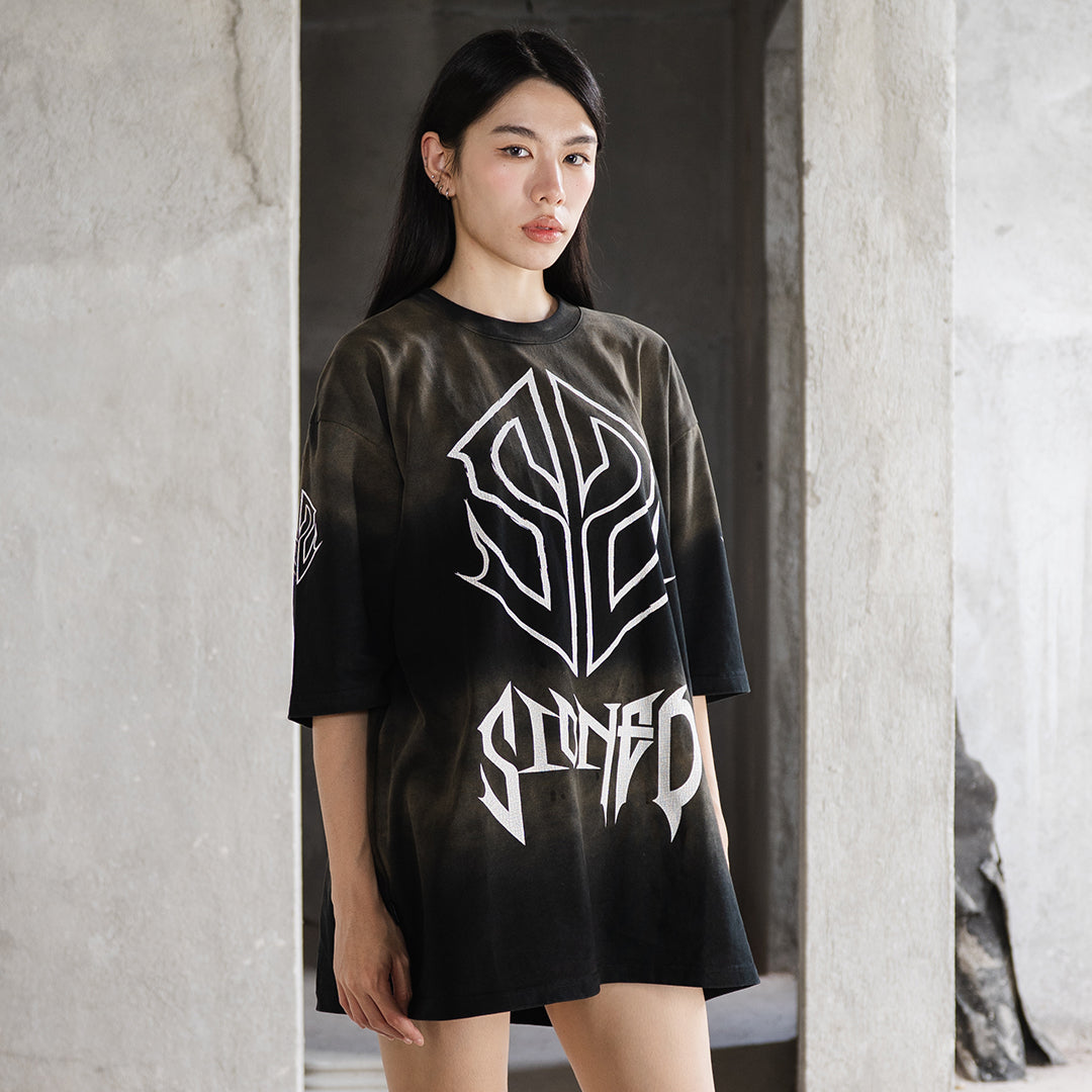 WBB25 : SS Metal Tee Washed Black