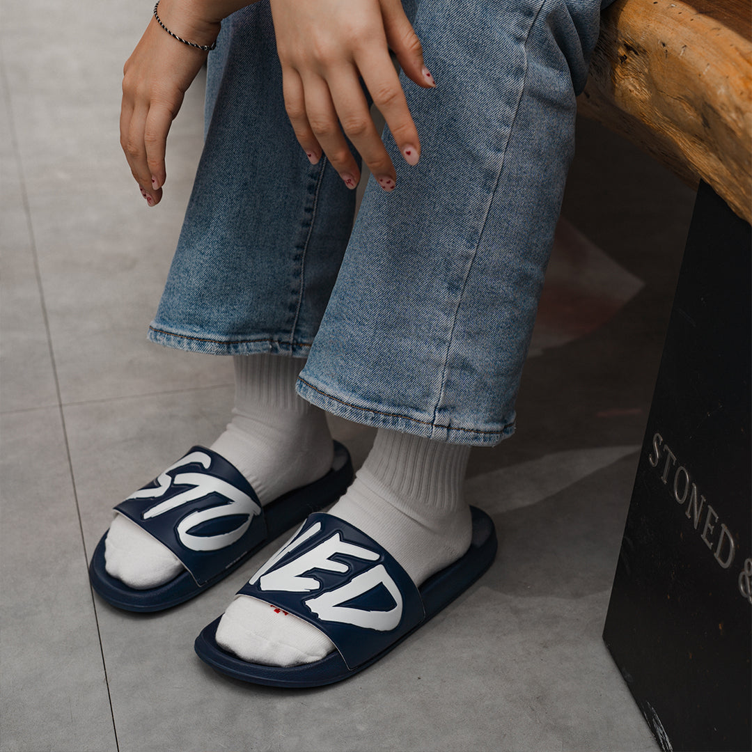 Stoned : Logo Sandals Navy