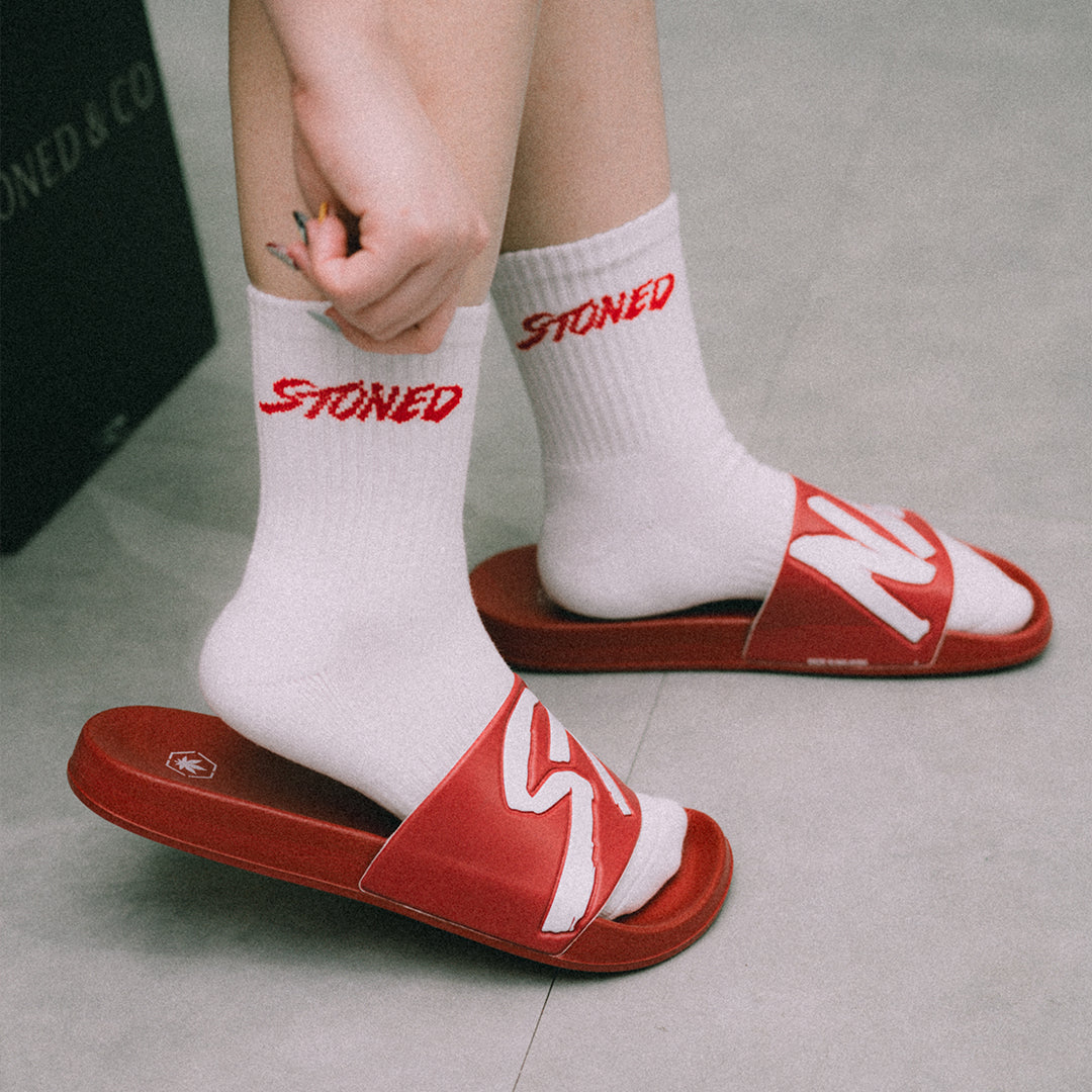 Stoned : Sandals Red White