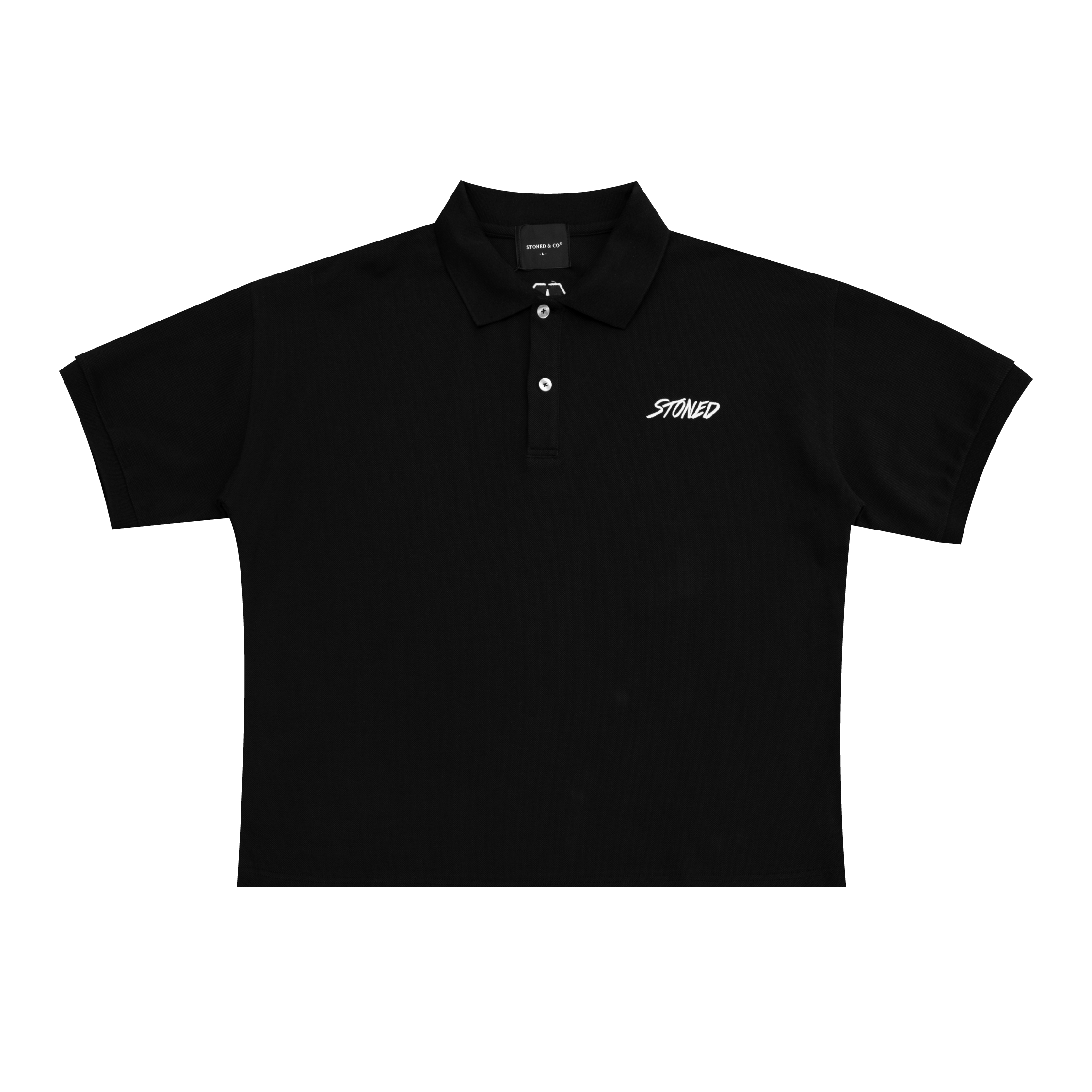 StonedBasicGeneticPoloTeeBlack01.png