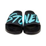 Stoned : Logo Sandals Black Tiffany