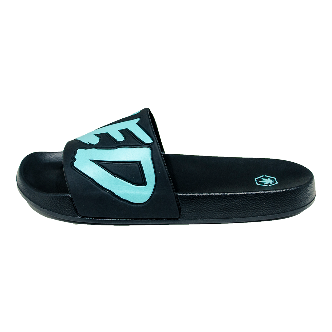 Stoned : Logo Sandals Black Tiffany