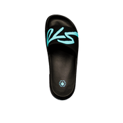Stoned : Logo Sandals Black Tiffany