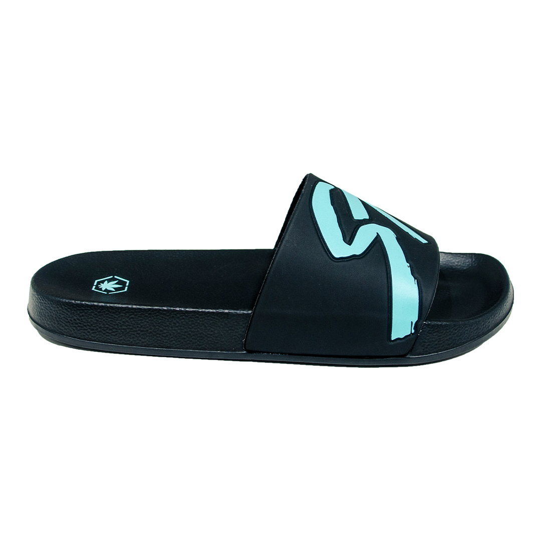 Stoned : Logo Sandals Black Tiffany