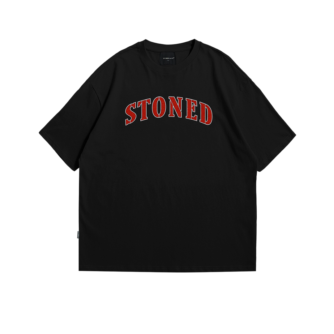 Stoned Rising Naga : Lucky Black Varsity Logo T-Shirt – Stoned & Co Group