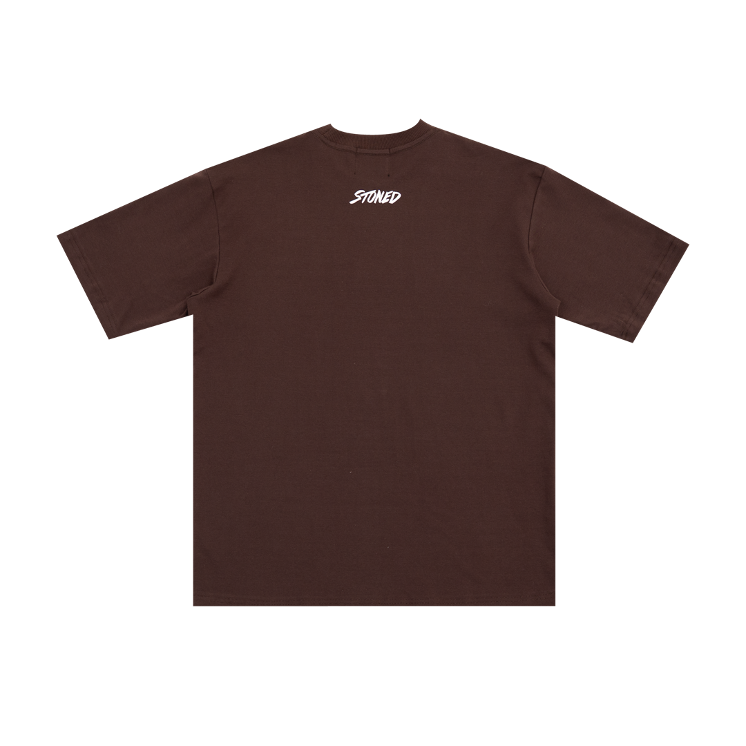 Stoned : Serif Logo Tee Brown