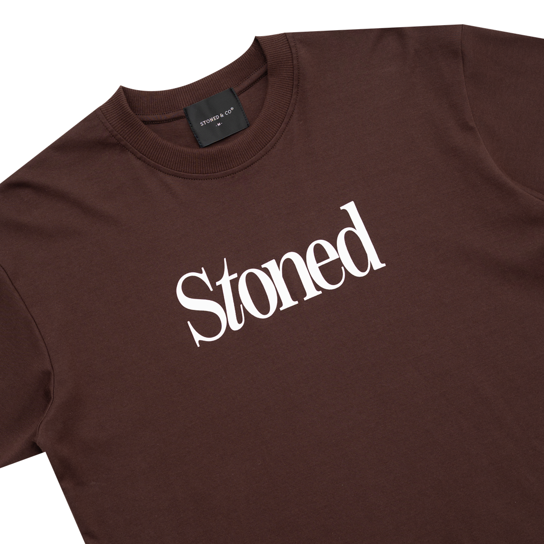 Stoned : Serif Logo Tee Brown