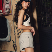 Stoned x Ed Hardy : Rhinestone Womens Shorts Grey