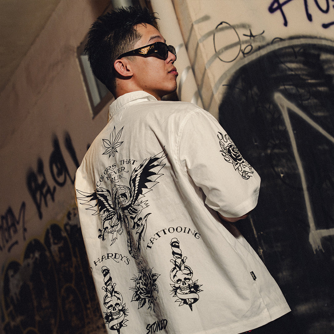Stoned x Ed Hardy : Tattoo Printed Shirt White