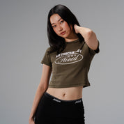 Stoned x GRE : Crop Top Olive
