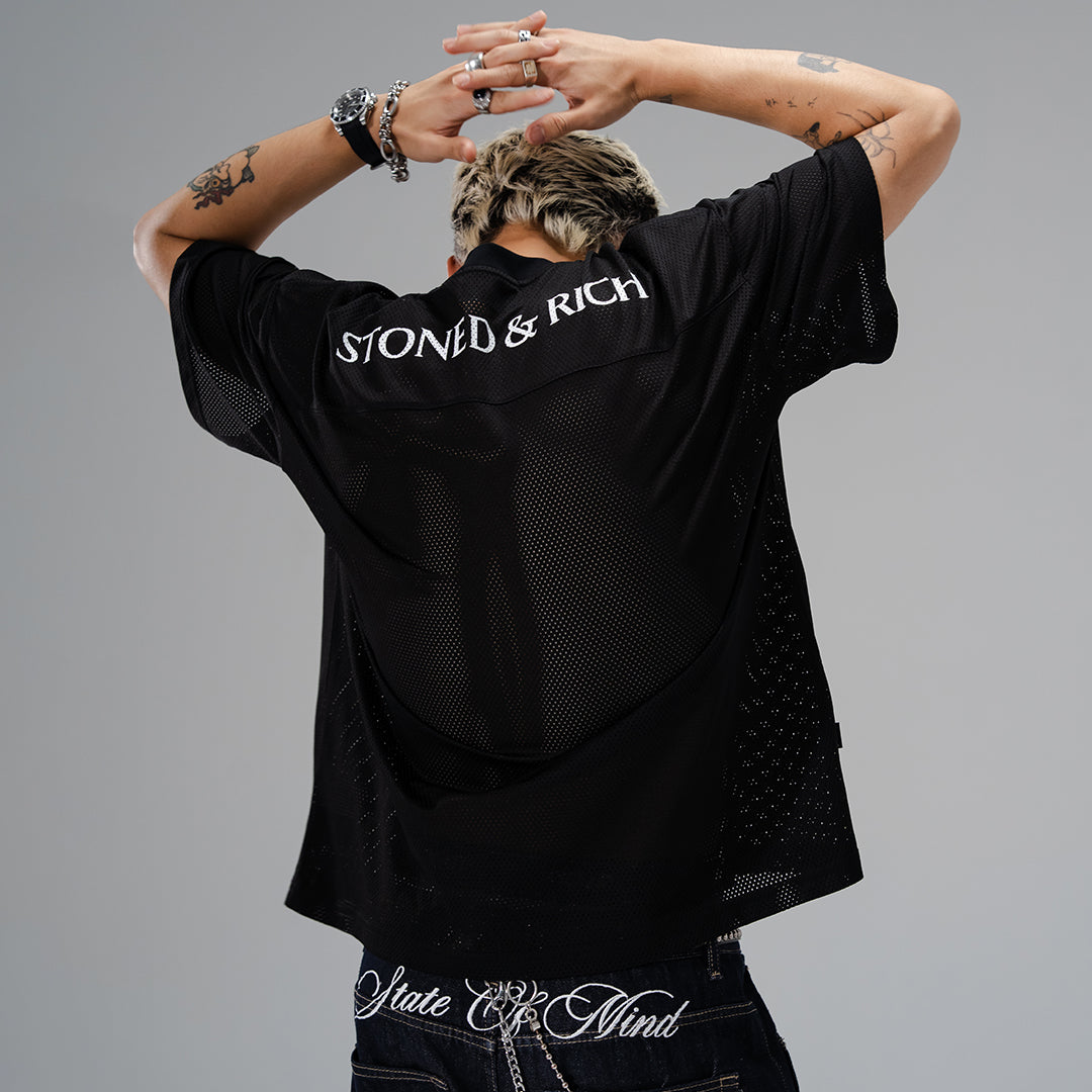 Stoned x GRE : Mesh Jersey Black