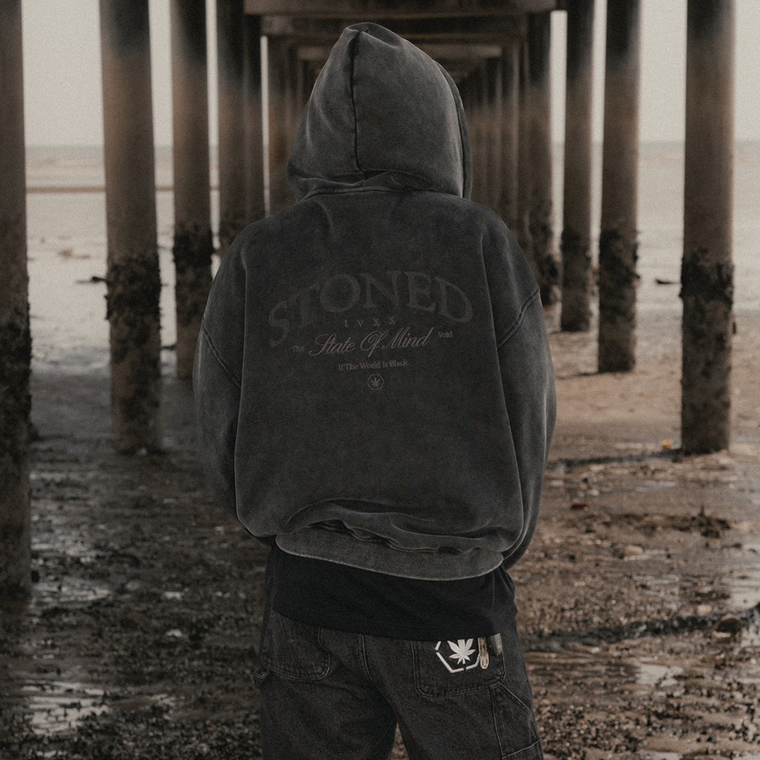 Void : Vintage Washed Zip Hoodie Black