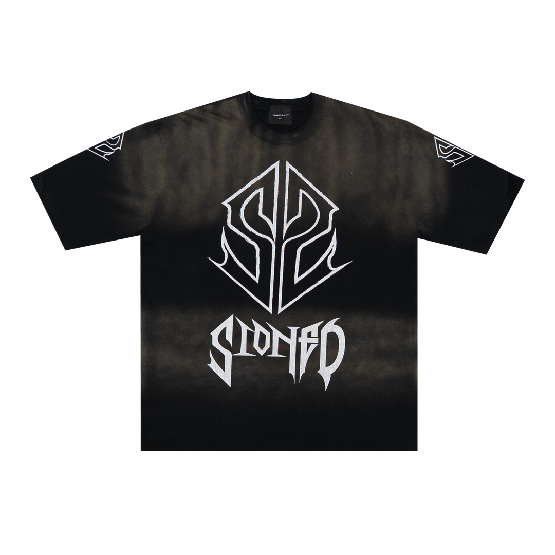 WBB25 : SS Metal Tee Washed Black