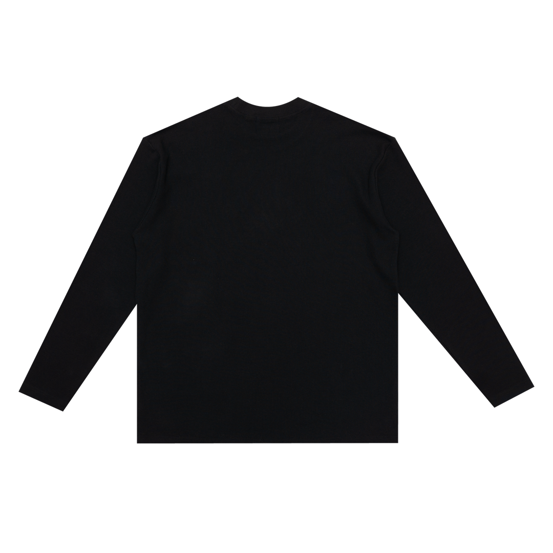 WBB25 : Waffle L/S Tee Black
