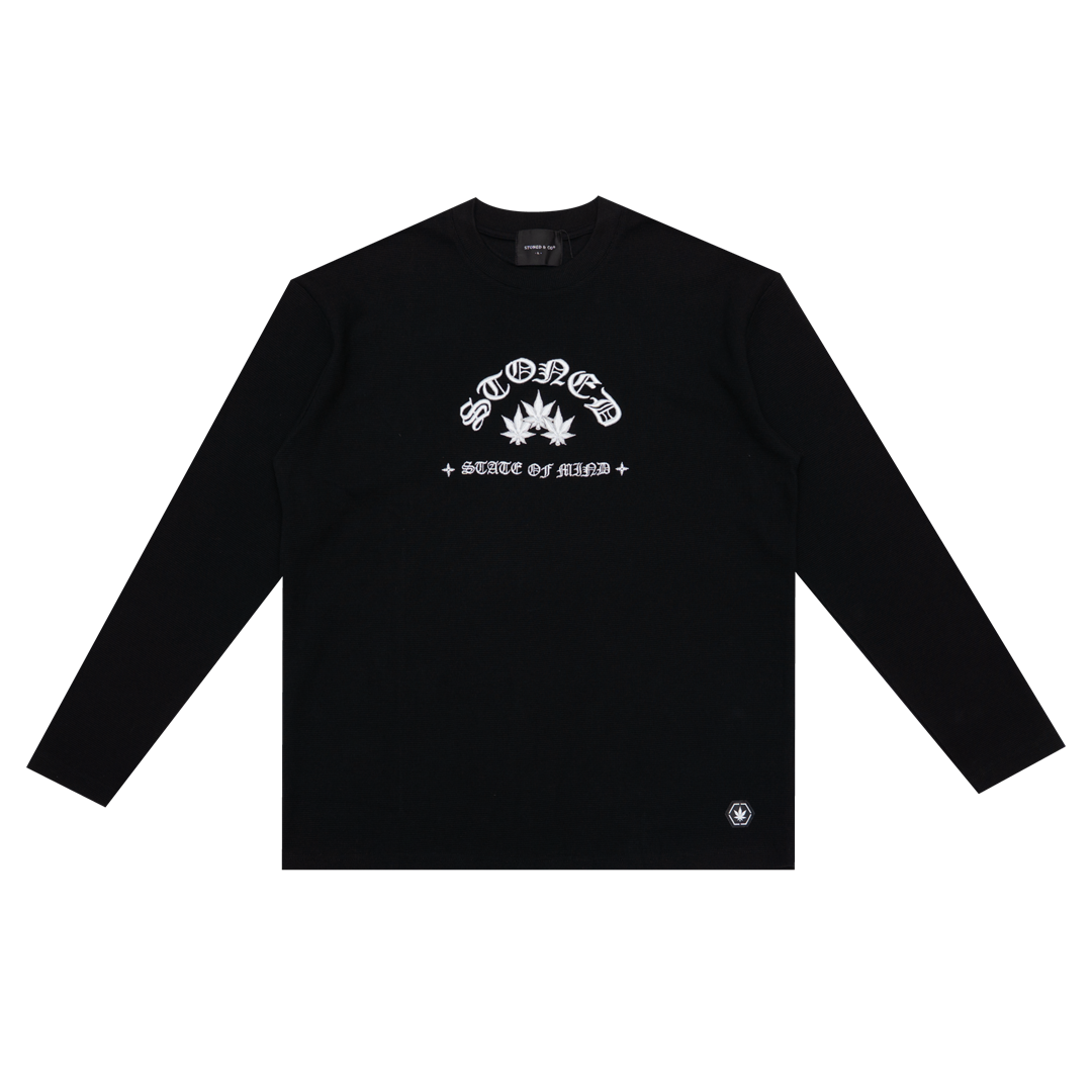 WBB25 : Waffle L/S Tee Black