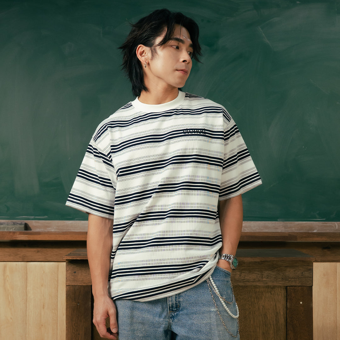 Originals V2 : White Grey Stripe Tee
