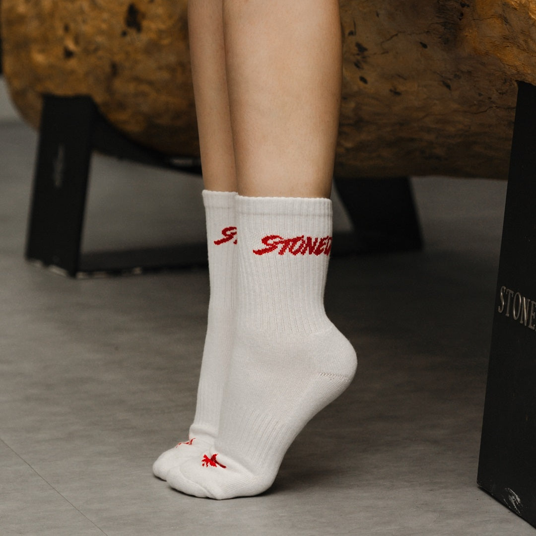 Stoned : Genetic Socks White Red