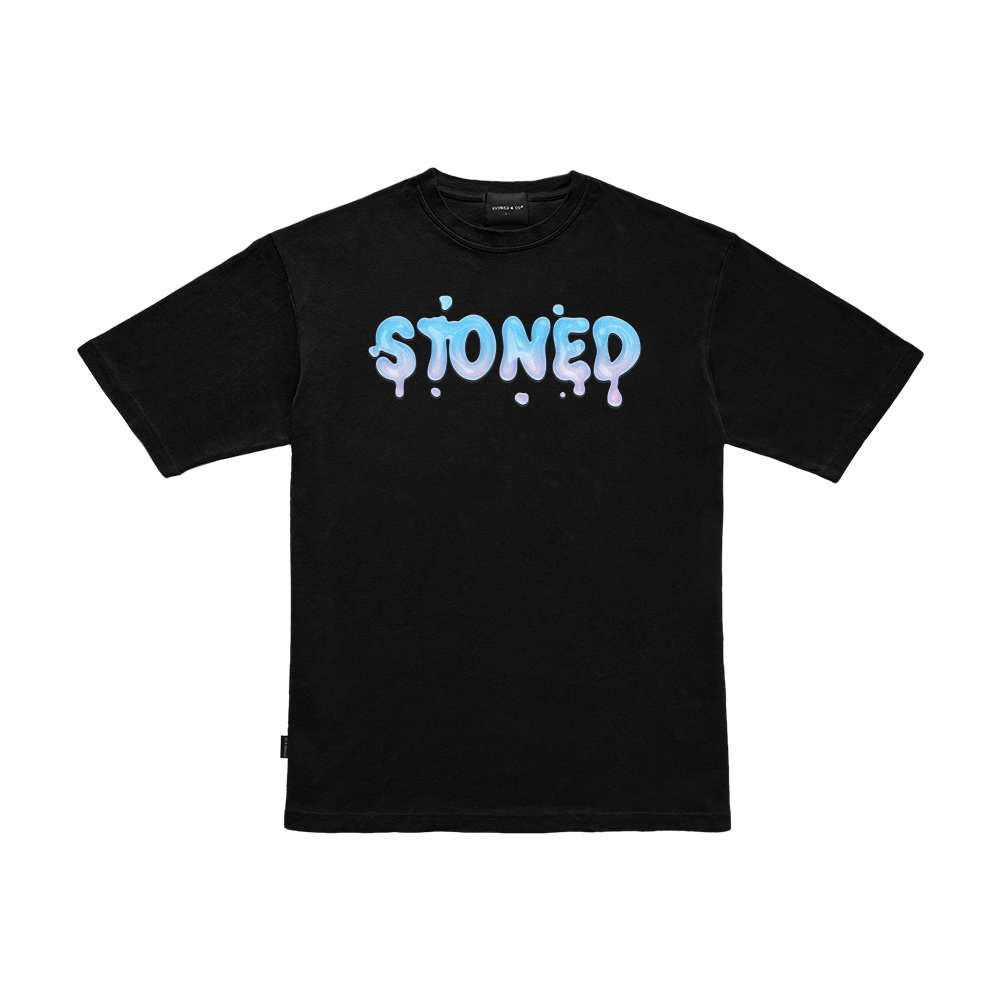 Stoned 420 : Splash Tee Black