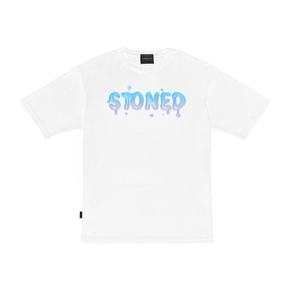 Stoned 420 : Splash Tee White
