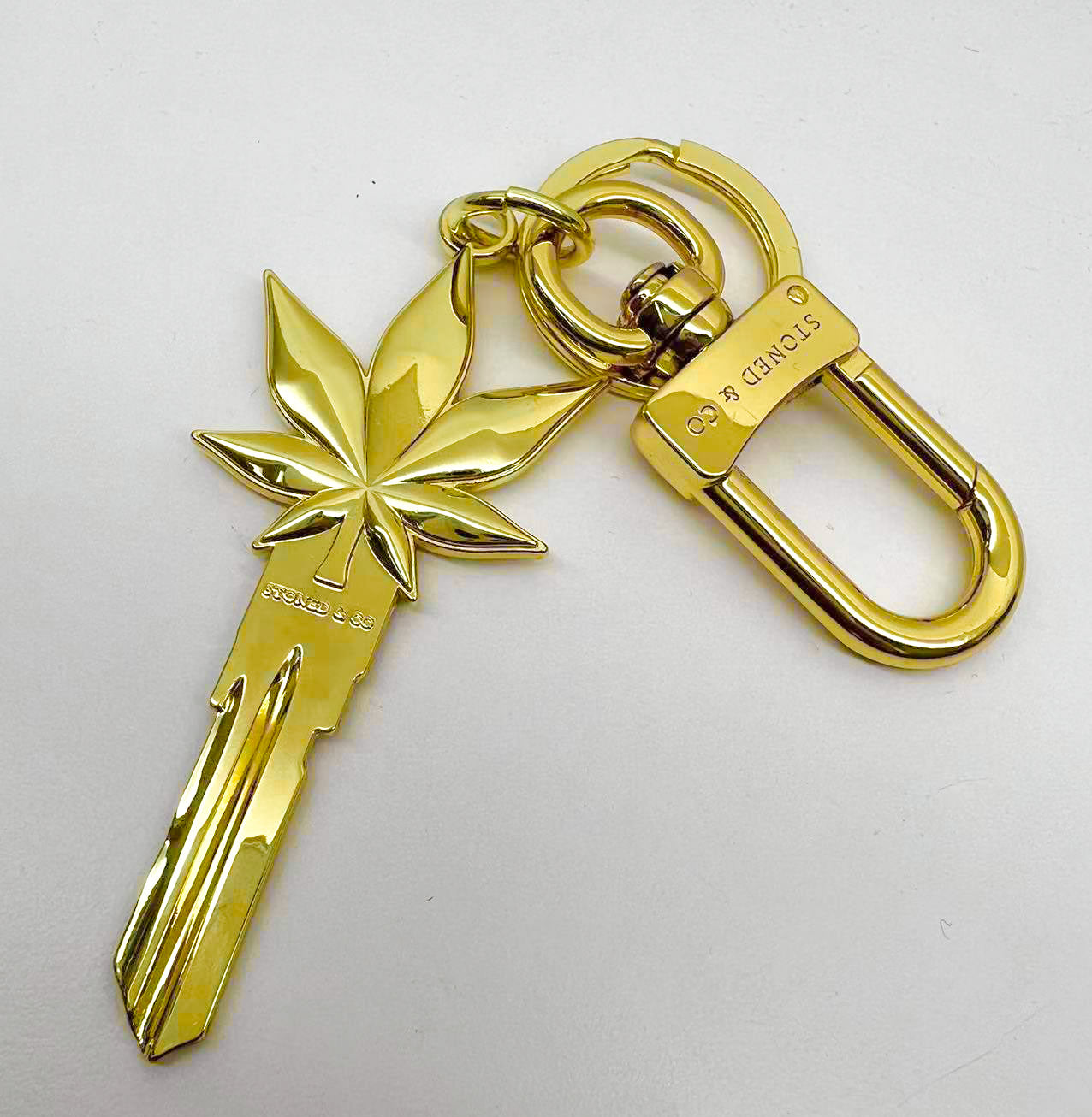 LIMITED EDITION STONED 24K GOLD PLATED KEYCHAIN