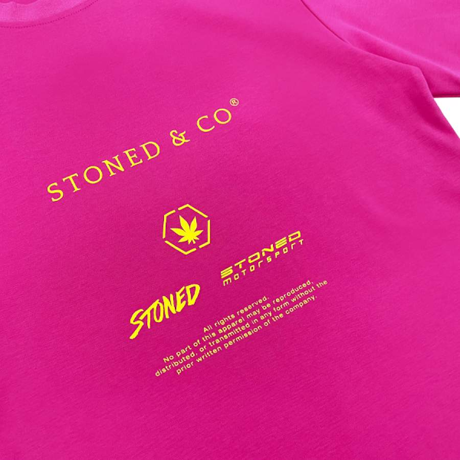 STONED & CO. GROUP T-SHIRT NEON PINK-Stoned & Co