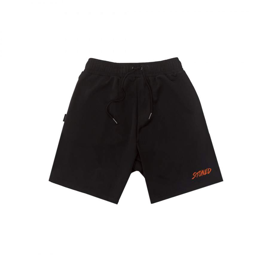 STONED GENETIC SHORT PANTS BLACK ORANGE-Stoned & Co