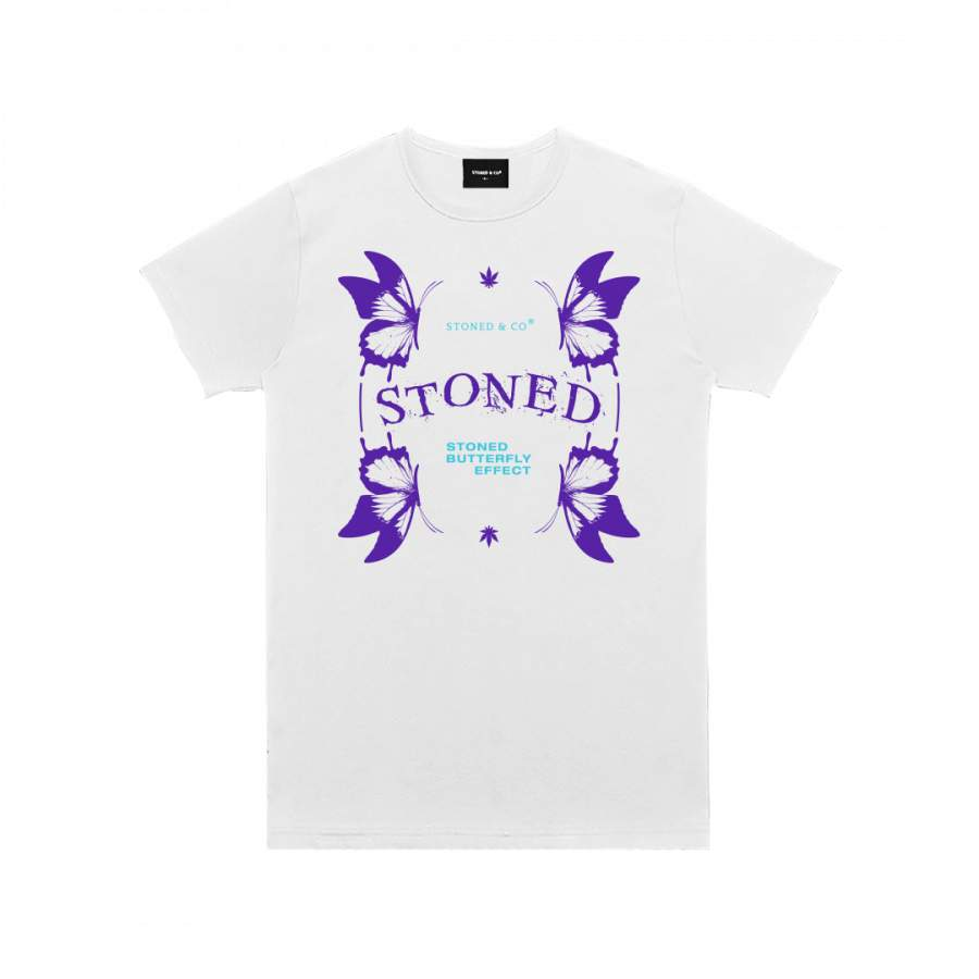 STONED BUTTERFLY EFFECT: ILLUSION TSHIRT WHITE-Stoned and Co Online