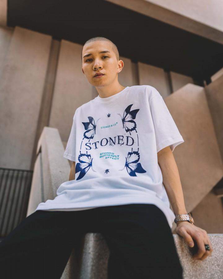 STONED BUTTERFLY EFFECT: ILLUSION TSHIRT WHITE-Stoned and Co Online