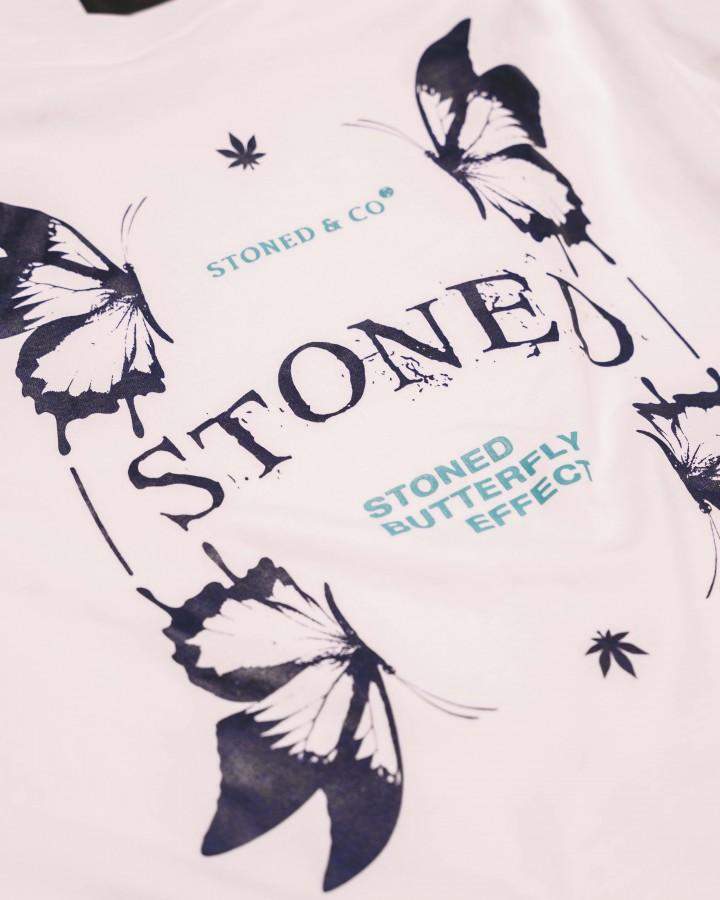 STONED BUTTERFLY EFFECT: ILLUSION TSHIRT WHITE-Stoned and Co Online