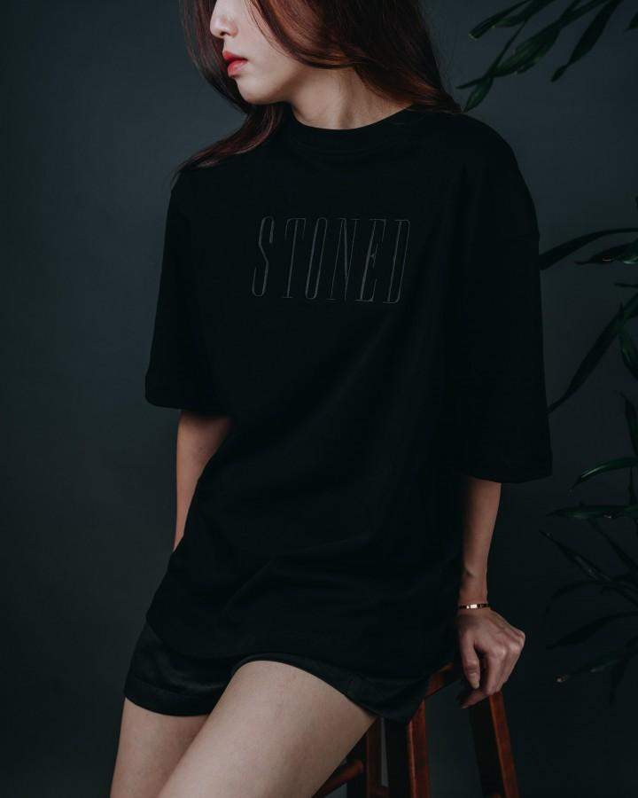 BLACK BY STONED & CO : MALAM T-SHIRT (OVERSIZED)-Stoned & Co