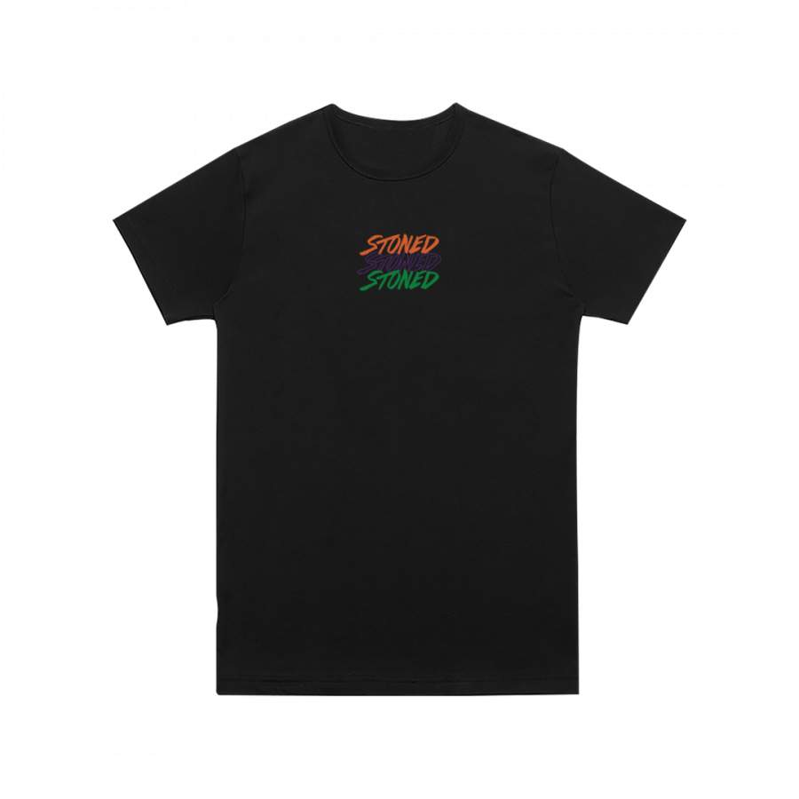 TRI-STONED PENTAGON T-SHIRT OVERSIZED BLACK-Stoned & Co